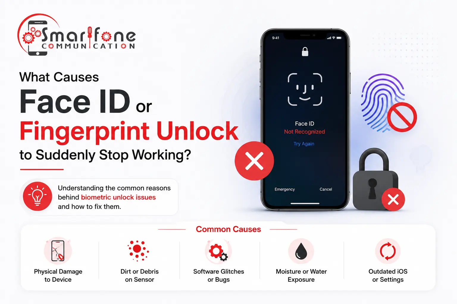 causes Face ID or fingerprint